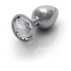 Металева анальна пробка  Round Gem, розмір S  колір: сріблястий/білий  Ouch! (Нідерланди)