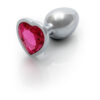 Металева анальна пробка  Heart Gem, розмір S  колір: сріблястий/рожевий  Ouch! (Нідерланди)