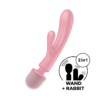 2 в 1: вібратор-кролик + масажер Triple Loverколір: рожевийSatisfyer (Німеччина)